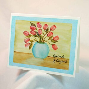 Original Art Blank Note Cards, Notecards, Floral Vase, Roses, Watercolor Prints, Stationery Sets, Blank Cards, Gift Items, Unique Gifts