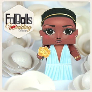 Coole Papierbraut - Illustrierte 3D DIY Paper Craft Puppe - Hochzeitsdeko