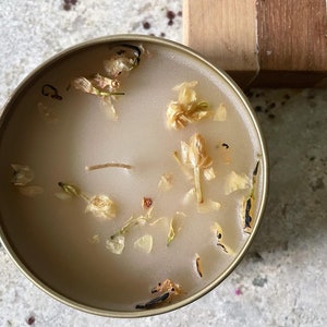 Elven Woods - Fantasy Scented All-Natural Beeswax Candle, Dried Flower Candle