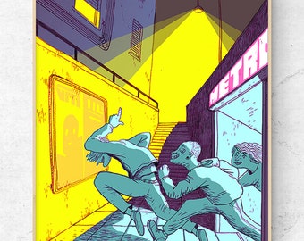 Een nacht in de stad - Print
