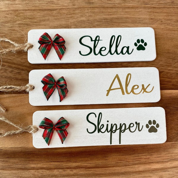 Christmas Stocking Name Tag, Custom Stocking Name Tags Wood, Personalized Wooden Name Tags, Holiday Party Favor Tags, Christmas Mantel Ideas