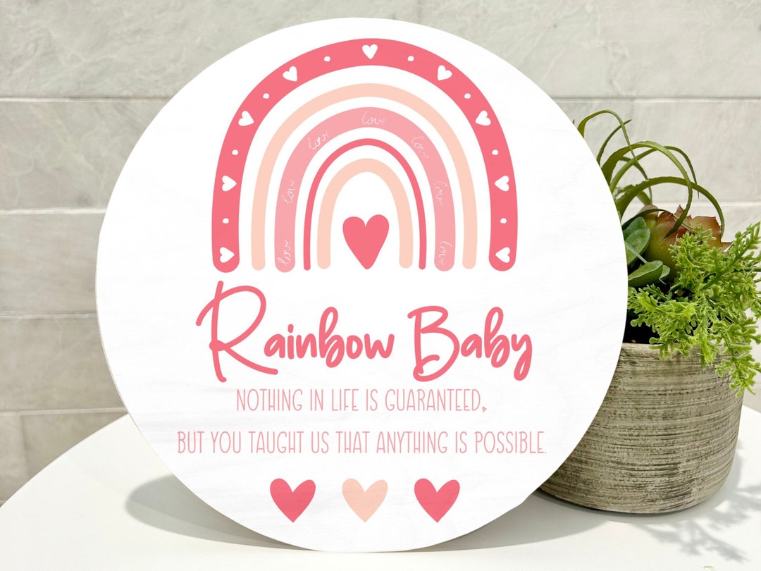 Rainbow Baby Girl Announcement, Rainbow Baby Sign, Pink Rainbow Decor