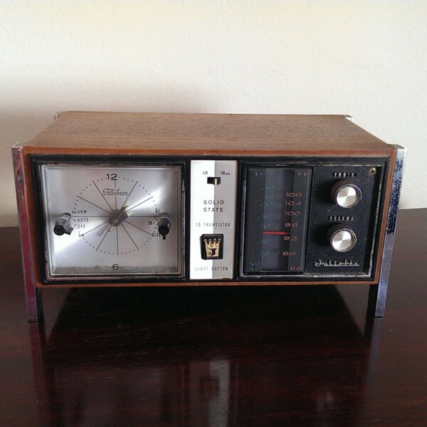 Bluetooth 1960s Juliette Wooden Clock Radio Mp3 Player