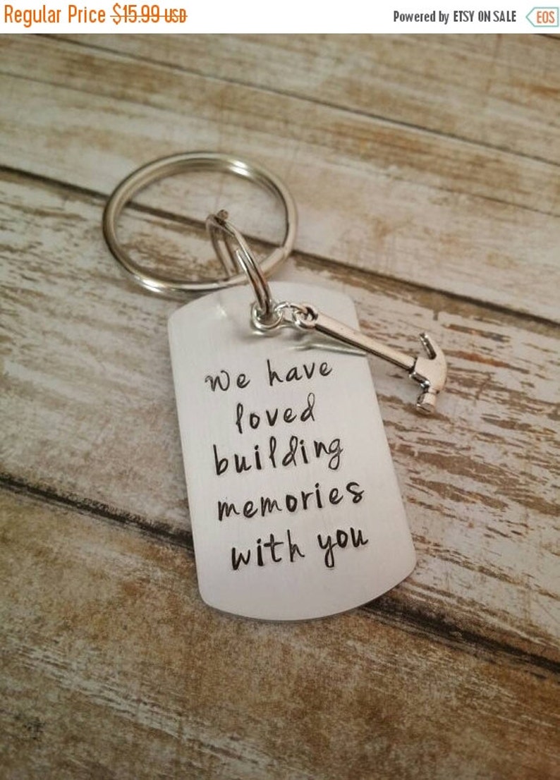 hammer,sentimental gift man/'s gift Key Chain hand stamped dad gift funny gift Carpenter gift personalized gift husband gift