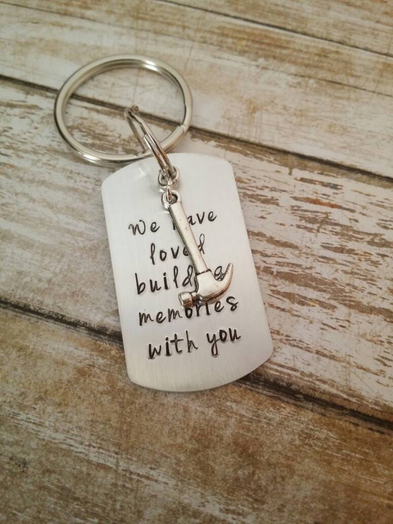 hammer,sentimental gift man/'s gift Key Chain hand stamped dad gift funny gift Carpenter gift personalized gift husband gift