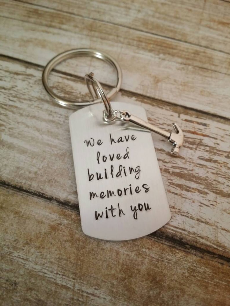 hammer,sentimental gift man/'s gift Key Chain hand stamped dad gift funny gift Carpenter gift personalized gift husband gift