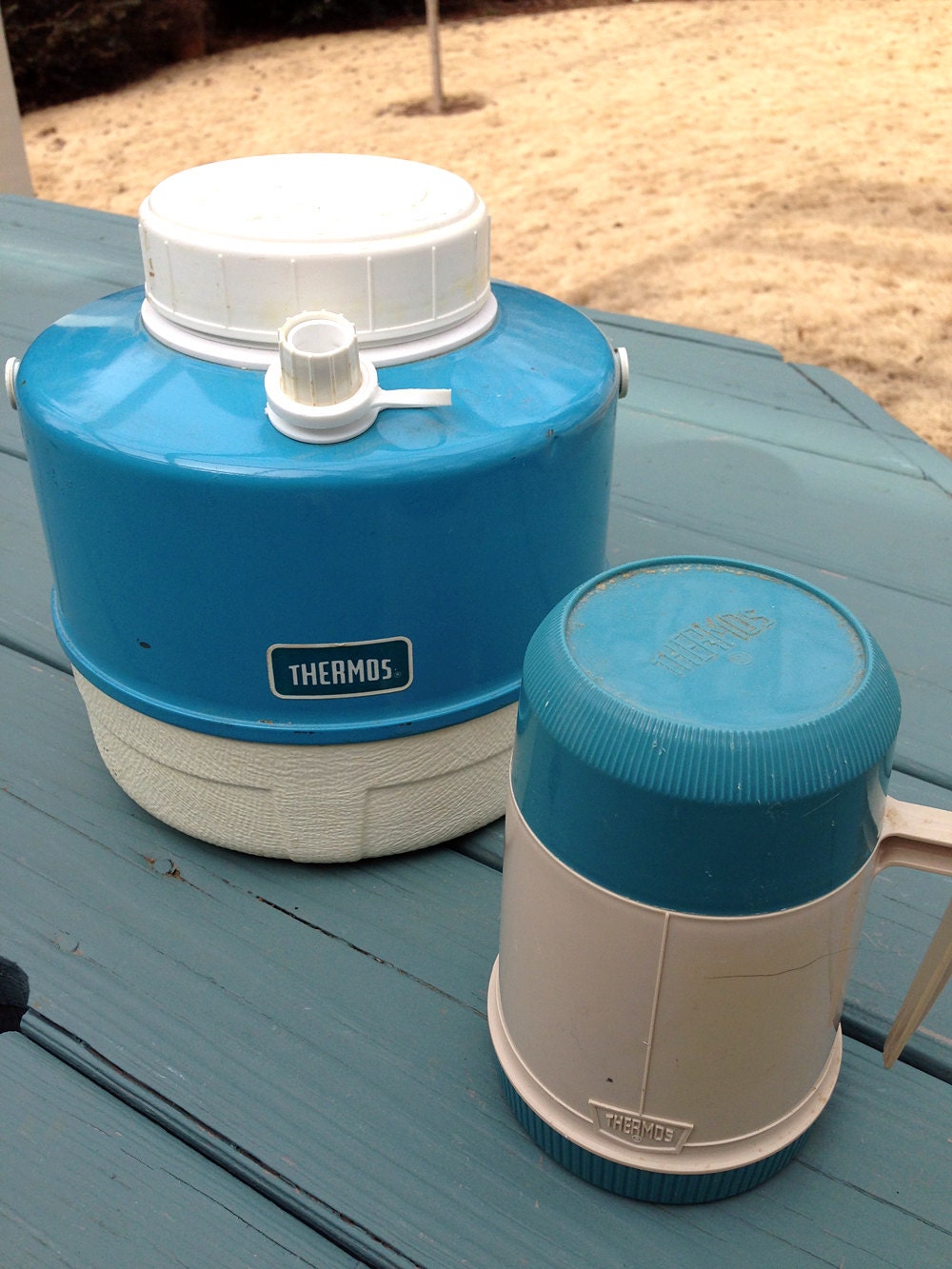 Thermos teal color picnic jug and 10 oz container Etsy