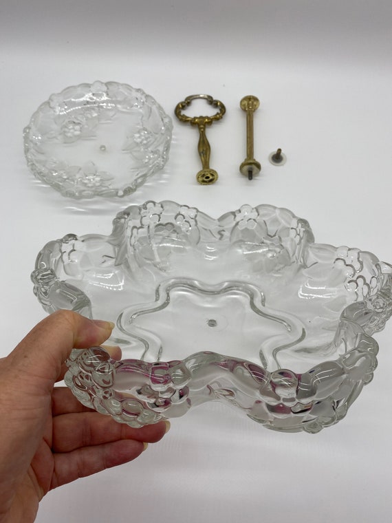 Mikasa Crystal Walther Carmen Two Tier Serving Dish Frosted Glass