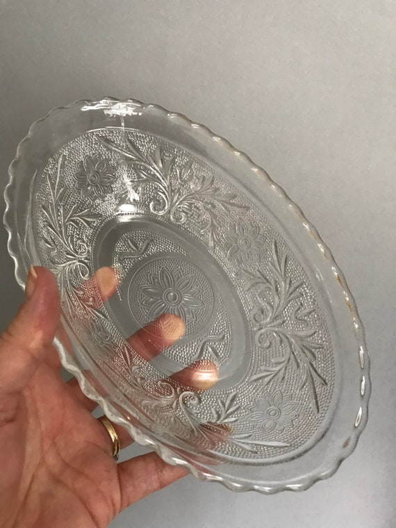 Tiara Clear Pressed Glass Sandwich Pattern Etsy