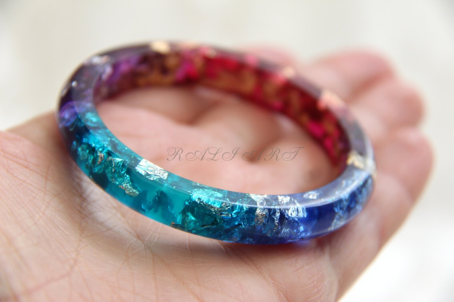 Resin Bracelet Bangle Gold Flakes Resin Bangle Bracelet of Etsy