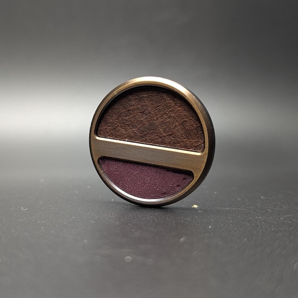 Handmade Stainless Steel Golf Ball Marker | Leather Inlay