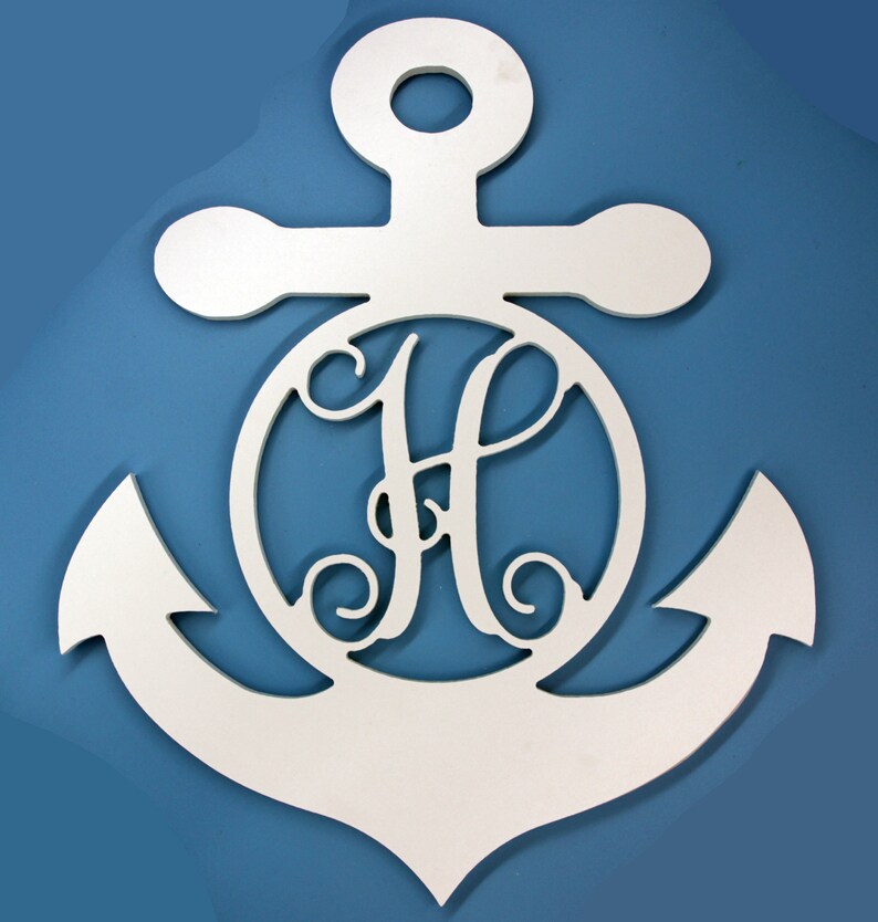 Nautical Anchor with Letter Initial Monogram Customized | Etsy