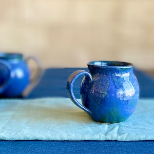 Blue mug, Ceramic mug, Coffee mug, Clay mug, big mug, tea cup, soup mug, latte mug, coffee lovers gift, espresso cup, new home gift