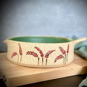 Stoneware Baking Dish, Ceramic Baking Tray, Pottery Bakeware, Oven to Table Serving Tray, Christmas Gift