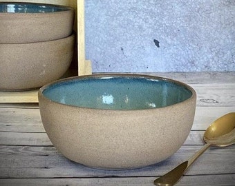 Light blue ceramic bowl, stoneware bowl, Medium Handmade Bowl, Rice bowl, Cereal bowl, Glazed Pottery, pottery bowl, inexpensive gift ideas