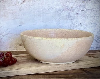 Off-white Salad bowl, Ceramic Bowl, Large Bowl, Pottery Bowl, Fruits Bowl, Rustic Handmade, Big Bowl, White Bowl, gift for wife, Tableware