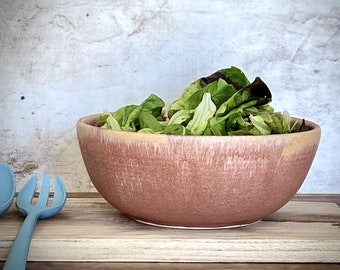 Large Pink Ceramic Bowl, Handmade Bowl, Salad Bowl, Stoneware Bowl, Serving Dish, Mixing Bowl, Nibble Bowls, dinnerware bowl, special gift