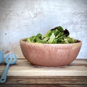 Large Pink Ceramic Bowl, Handmade Bowl, Salad Bowl, Stoneware Bowl, Serving Dish, Mixing Bowl, Nibble Bowls, dinnerware bowl, special gift