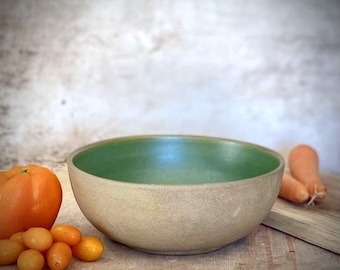 Salad bowl, Green Bowl, Large bowl, serving bowl, ceramic bowl, Pottery Bowl, pasta bowl, handmade bowl, open bowl, special gift, mom gift