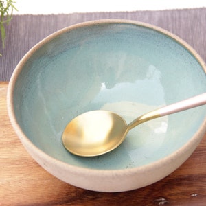 stoneware bowl, Medium Handmade Bowl, ceramic bowl, Rice bowl, Cereal bowl, Light blue dish, Glazed Pottery, new home gift, rustic dish