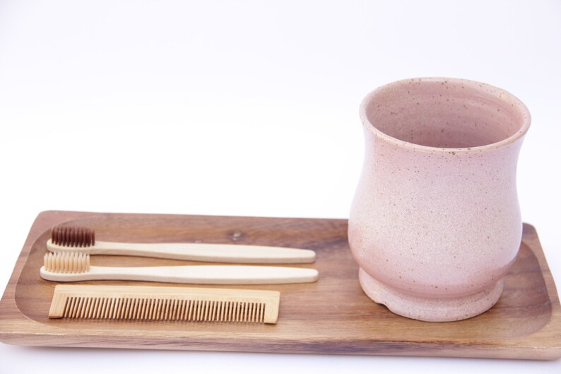 Ceramic Utensil Holder Silverware Holder Pink Utensil Etsy