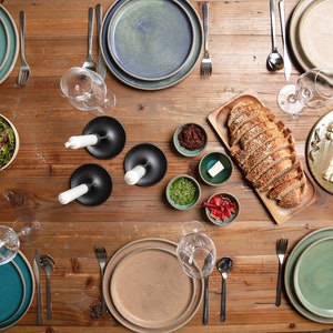 Juego de platos coloridos, Juego de platos de cerámica, Juego de vajillas, primer plato y plato principal, Juego de 12 fotos, Plato de cena, Plato de vajilla, Regalo de bodas