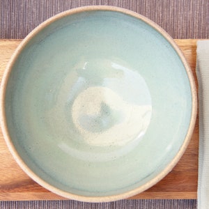 stoneware bowl, Medium Handmade Bowl, ceramic bowl, Rice bowl, Cereal bowl, Light blue dish, Glazed Pottery, new home gift, rustic dish