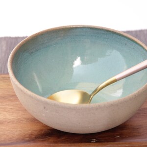 stoneware bowl, Medium Handmade Bowl, ceramic bowl, Rice bowl, Cereal bowl, Light blue dish, Glazed Pottery, new home gift, rustic dish