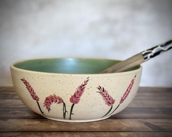 Ceramic Bowl, Salad bowl, green bowl, serving bowl, stoneware bowl, paint bowl, pasta bowl, Pottery Gift, centerpiece table, wedding gift