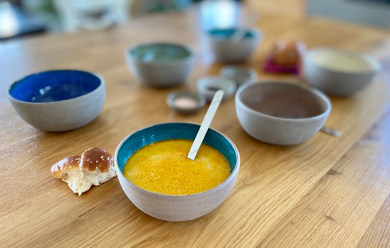 Ceramic bowl Set, Colorful bowls, set of six, soup bowl, pottery bowl, dinnerware set, pottery bowls, gift for wife, Support Israel