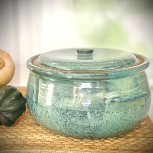Blue Casserole dish, large cooking pot, ceramic cooking pot, kitchen cookware, 4 liter pot, baking dish, Round Ceramic Casserole Dish, gift