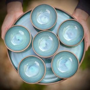Ceramic Rustic Light Blue Dinner Set, Handmade Dinnerware Full Set, Aesthetic Plate Set, Wabisabi Bowl Plates, Handmade Tableware