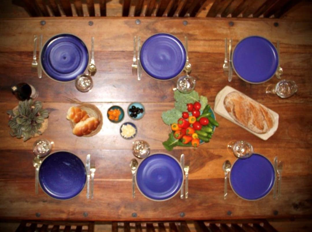 Set Stoviglie Ceramica 18 Pezzi Per 6 Persone - Blu, Lavabile In Lavastoviglie E Microonde - Foto 7