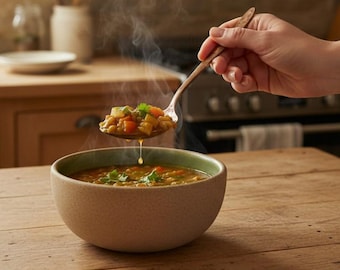 Handmade Green Ceramic Bowl: Medium Soup Cereal Salad Dish Dinnerware