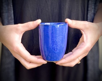 small ceramic Tumblers, coffee mug, small cup of tea, ceramic mug, blue Tumblers, stoneware cup, clay tea cup, cups without handle, 200 ml