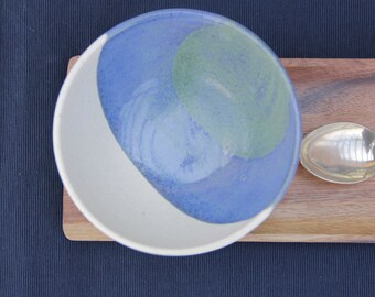Cuenco de cerámica, cuenco de sopa, cuenco hecho a mano, cuenco de cerámica, plato rústico, platos de cerámica, cuenco azul, cuenco de gres, regalos de navidad de oficina
