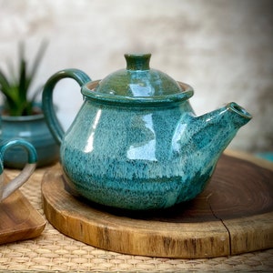 Keramik Teekanne, große blaue Teekanne, blauer Wasserkocher, Teekrug, Keramikkrug, Küchengeschirr, Tee-Liebhaber-Geschenk, Bürogeschenk, Housewarminggeschenk