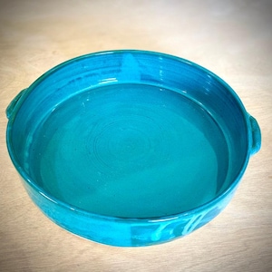 Turquoise Ceramic Casserole Dish, Ovenproof Baking Pan, Pottery Baking & Serving Dish, Large Oven to Table Dish, Dinnerware Gift