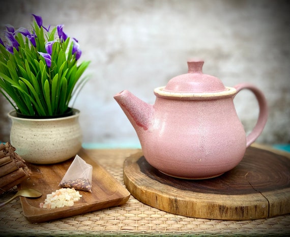 Ceramic Tea Kettle, Pink Teapot, Handmade Pot, Tea Pitcher