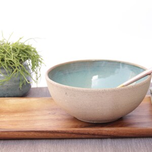 stoneware bowl, Medium Handmade Bowl, ceramic bowl, Rice bowl, Cereal bowl, Light blue dish, Glazed Pottery, new home gift, rustic dish