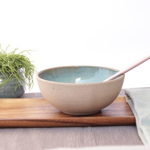 stoneware bowl, Medium Handmade Bowl, ceramic bowl, Rice bowl, Cereal bowl, Light blue dish, Glazed Pottery, new home gift, rustic dish