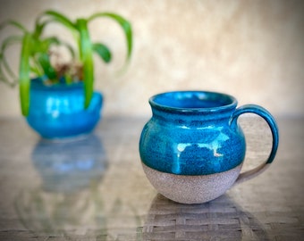 Turquoise mug, ceramic mug, Hand Made cup, Coffee Mug, clay mug, Turquoise ceramic, espresso cup Italy, cappuccino cup, wedding gift idea