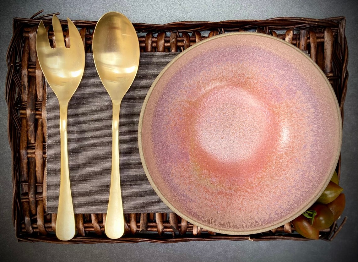 Large Bowl Ceramic Bowl Salad Bowl Decorated Bowl Clay Etsy