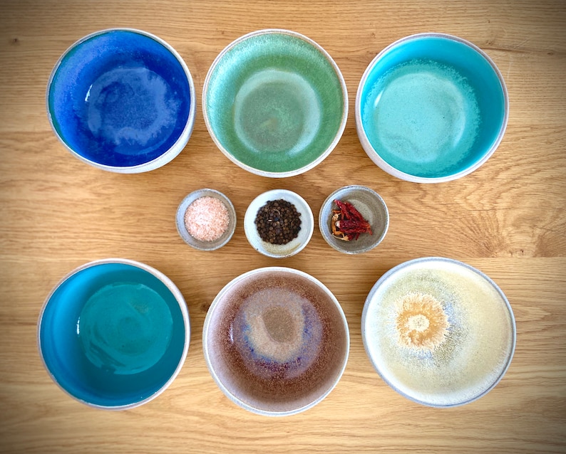 Ceramic bowl Set, Colorful bowls, set of six, soup bowl, pottery bowl, dinnerware set, pottery bowls, gift for wife, Support Israel