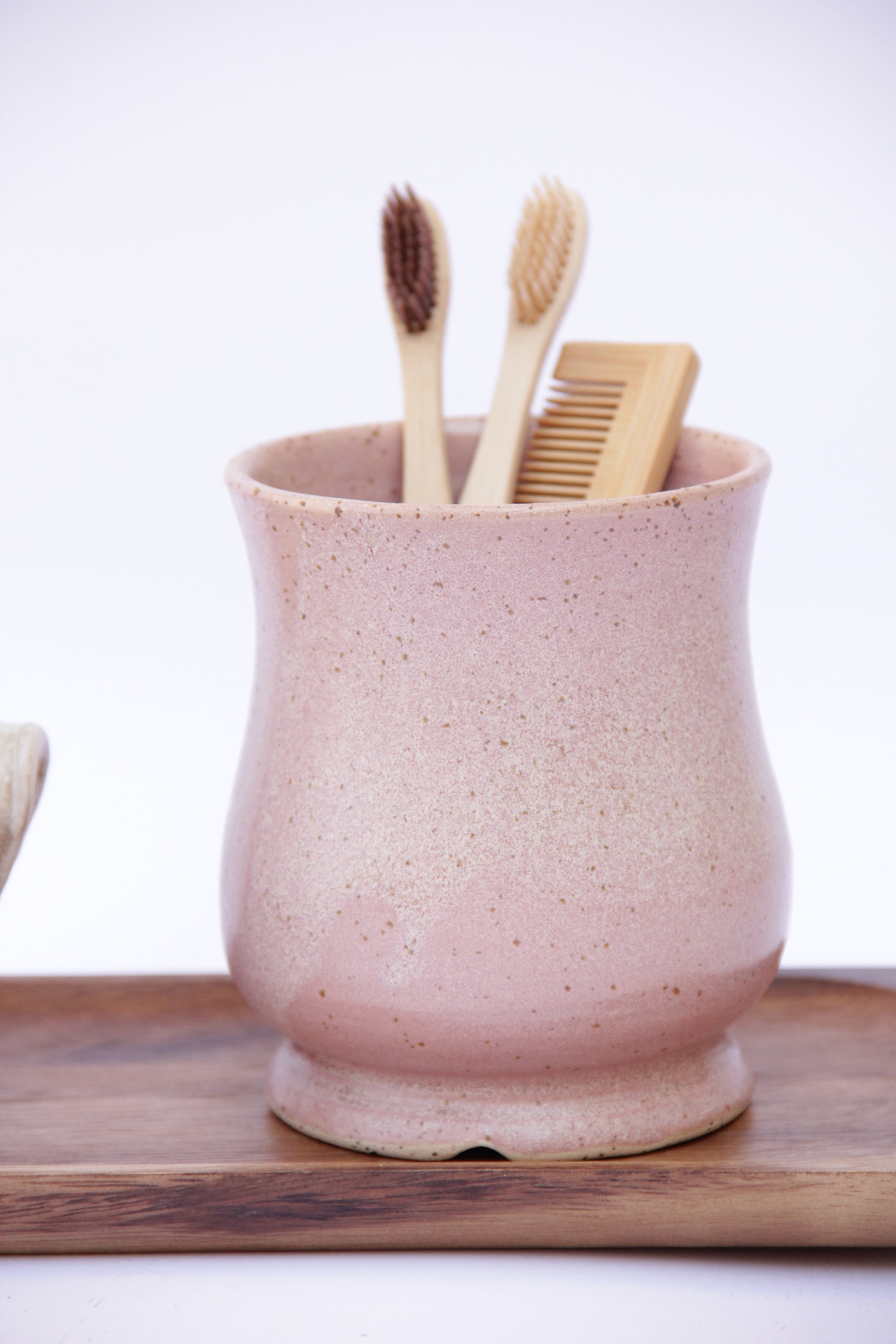 Ceramic Utensil Holder Silverware Holder Pink Utensil Etsy