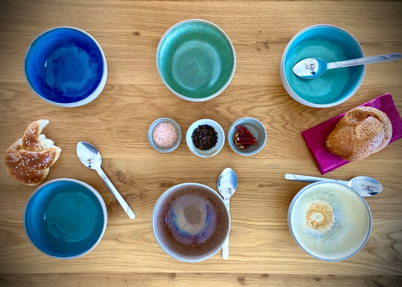 Ceramic bowl Set, Colorful bowls, set of six, soup bowl, pottery bowl, dinnerware set, pottery bowls, gift for wife, Support Israel