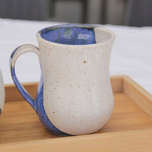 Blue & White mug, Large mug, Ceramic Mug, 12 oz  Mug, coffee Cup, Pottery Mug, Handmade mug, Ceramic Dish, big mug, House Warming Gift