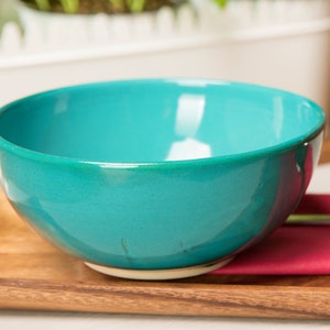 pottery bowl, soup bowl, ceramic bowl, ramen bowl, ceramic dishes, kitchen décor, handmade bowl, new home gift, turquoise bowl, unique gift