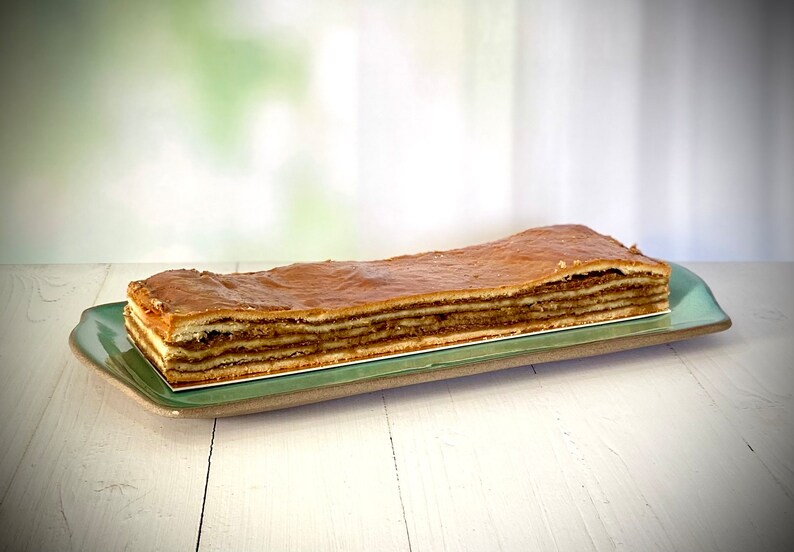 Handmade Rectangular Ceramic Serving Platter: Light Blue Cheese Board