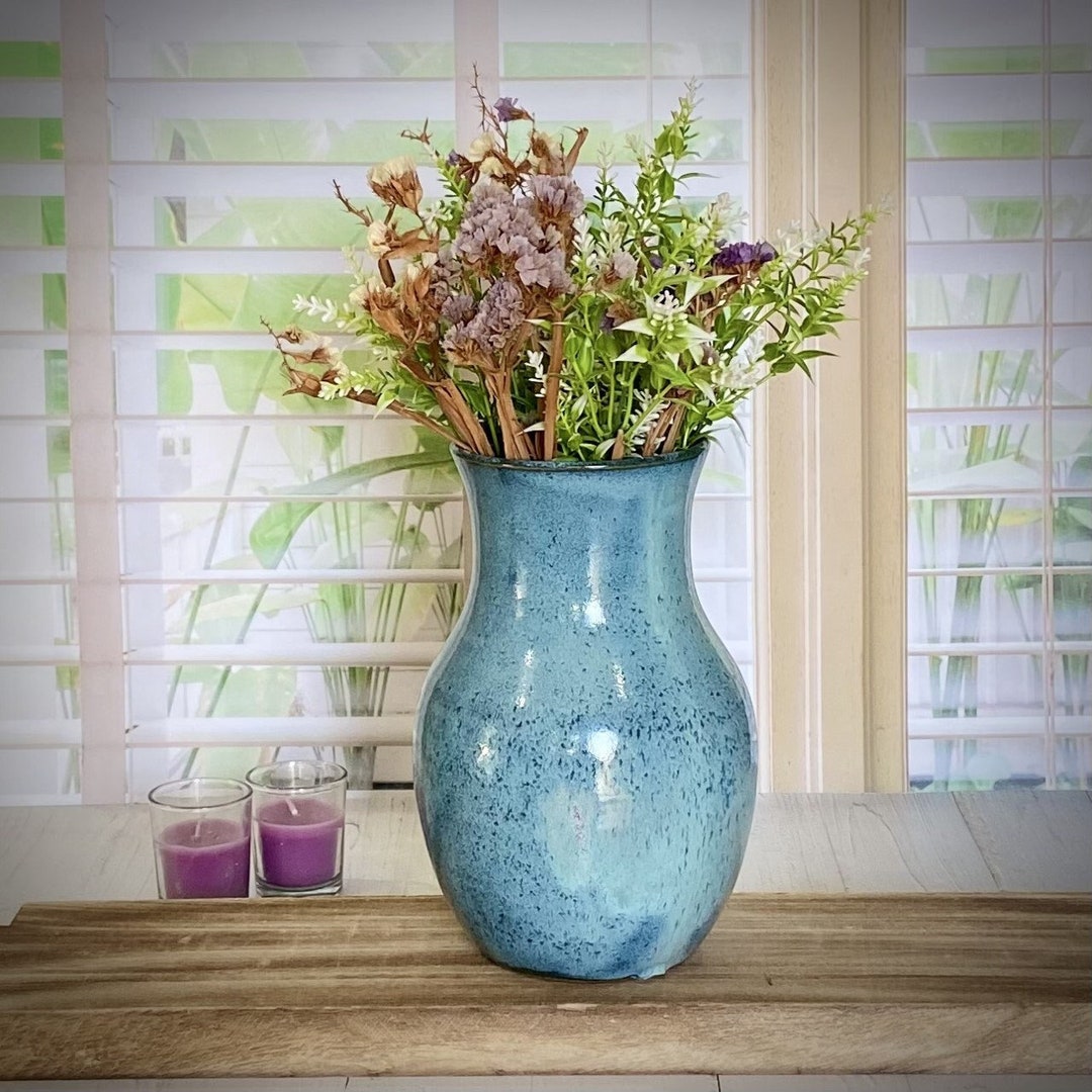 Ceramic Flower Pot, Flower Vase,light Blue Vase, Table Decoration